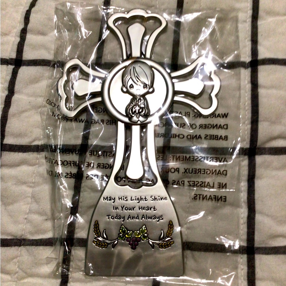 Precious Moments Communion Cross-Boy